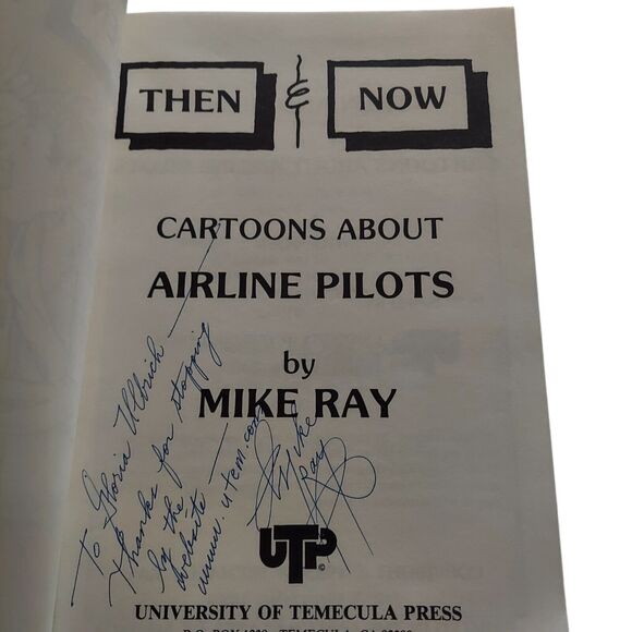 SIGNED Then & Now Cartoons About Airline Pilots by Mike Ray Book 1985 - Picture 3 of 5